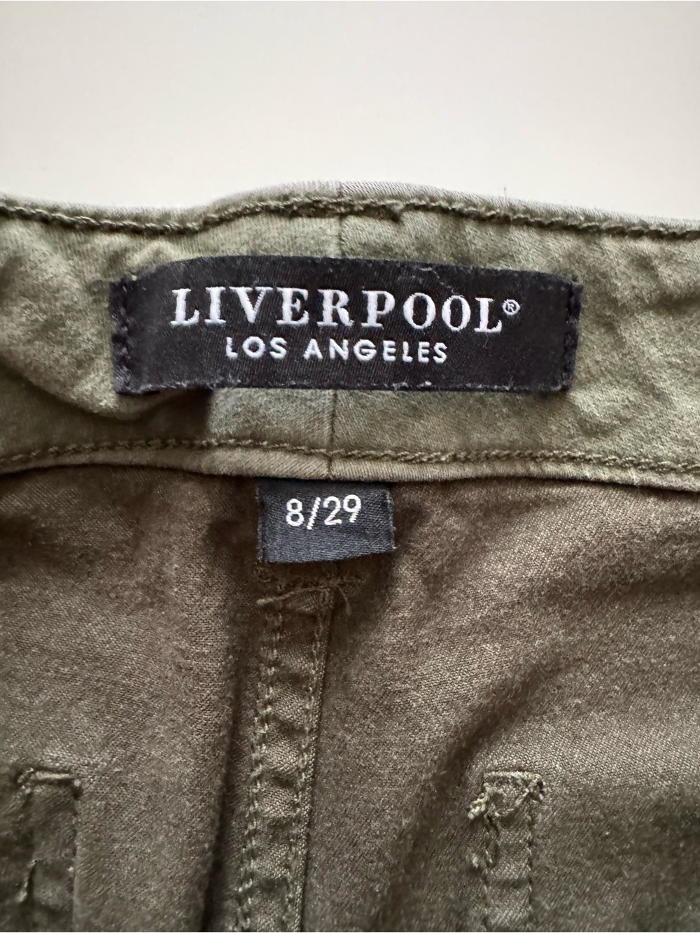 Liverpool Los Angeles Army Green Cargo Jogger Pants Ankle Zip Women’s size 8 - Picture 4 of 8